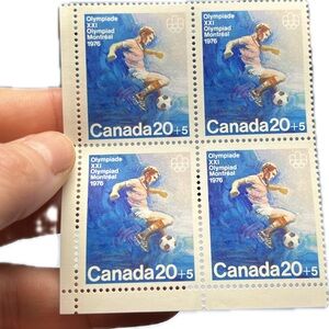 🎈4/$20 - #B12 CANDA 1976 Montreal Olympic Games. 20+5¢ LL 4-Stamp Block.
